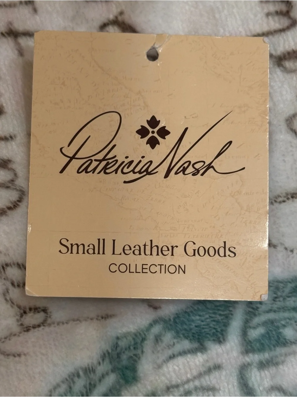 Patricia Nash Blue and Cream Floral Leather Card Holder